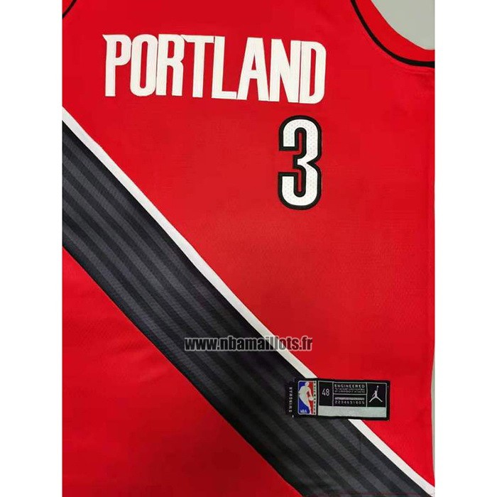 Maillot Portland Trail Blazers C.j. Mccollum NO 3 Statement 2020-21 Rouge